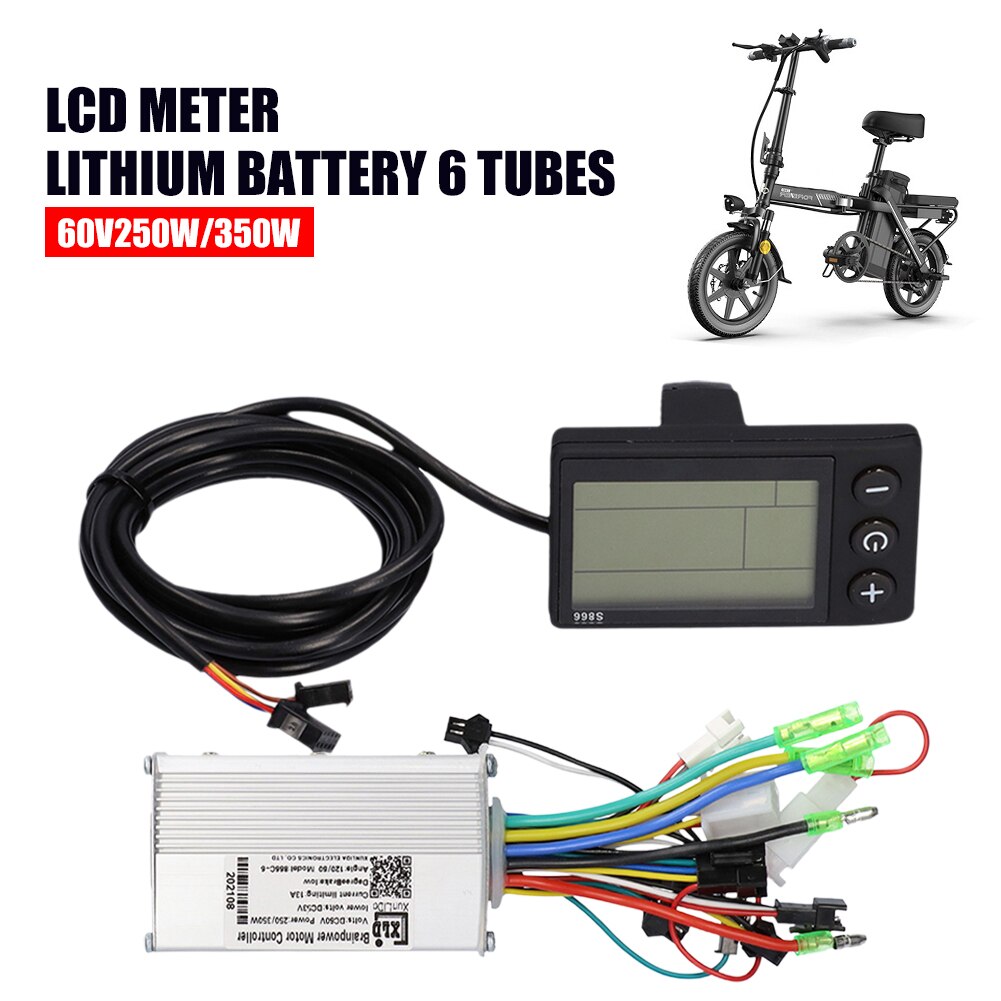 60V 250/350W Electric Bicycle Brushless Controller Kit with LCD Meter E-Bike Electric Scooter Accessories