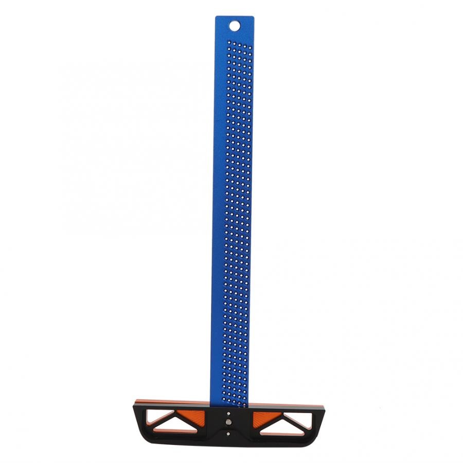 T-300/T-400 Hole Ruler Aluminum Alloy T Type Square Gauge Adjustable Angle Woodworking Scriber Marking Ruler Line Scribing Tool