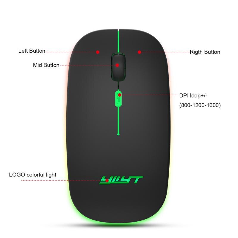 Wireless Computer Mouse Bluetooth 5.1 USB 2.4 Rechargeable Mause Silent Mause For Laptop RGB Ergonomic Wireless Mouse