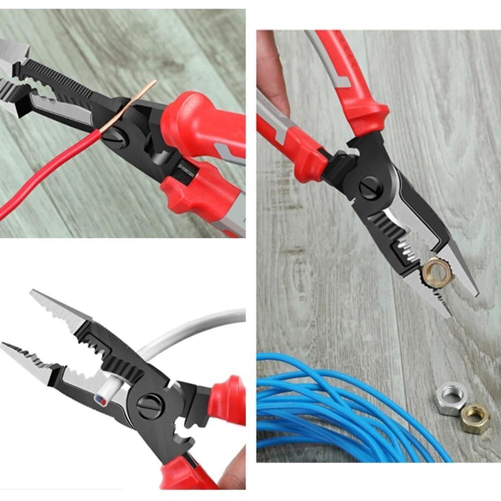 6 in 1 multifunktions elektriker tang langnæset tang kombination tang stripper / crimp tang diagonal tang håndværktøj