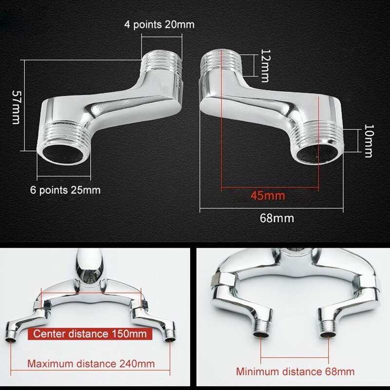 Badkamer Kraan Douche Vervangen Deel Verstelbare Adapter Massief Messing Wall Mounted Breedte Vervanging Hoekstopkraan Accessoires: G