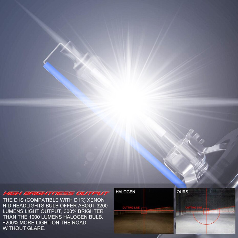Roadsun-bombillas de Xenón HID para coche, faros delanteros, 2 piezas, D1S, D2S, D3S, D4S, 3000K, 4300K, 6000K, 8000K, 10000K, K, D1R, D2R, D3R, D4R, CBI