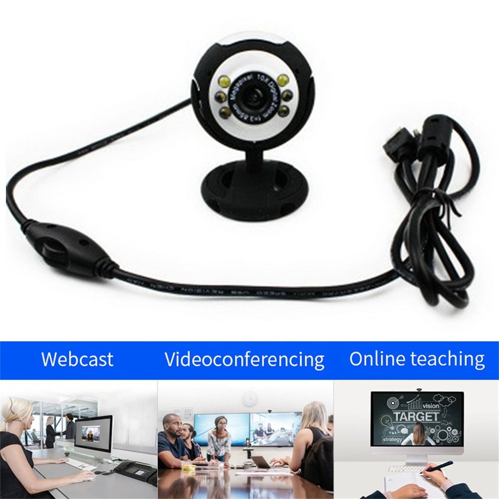 Draagbare Usb Computer Camera Video-opname Hd Web Camera Met Microfoon En Flash Auto Focus 480/720/1080P