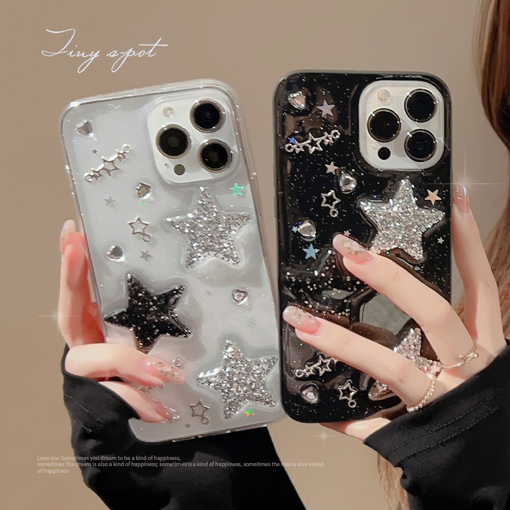 Coque de téléphone étoile rose pour iPhone, coque en TPU, coque de téléphone, noir, 3D, Rotterdam, Kling, 15, 14, 13, 12, 11 Pro Max, X Poly, XS MAX, 7, 8 Plus, SE, nouveaux produits