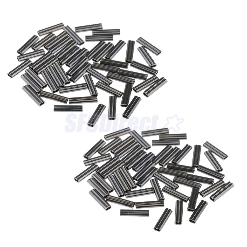 100 st/lot fat krymphylsor koppar dubbelrör havsfisketrådshylsa fiskelinsrör innerdiameter 0.8mm