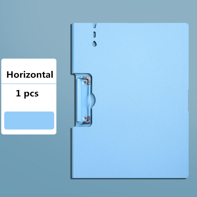 Retro Single-Double Clip Morandi A4 File Folder Writing Board Organizer for Documents Diary Planner Office Stationery Storage: A-Blue