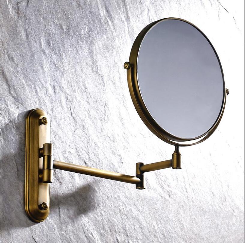 Vidric Antiek brons/Goud/Zwart/Chroom messing muur make-up spiegel 8 inch badkamer spiegel antieke decoratieve make-up spiegels