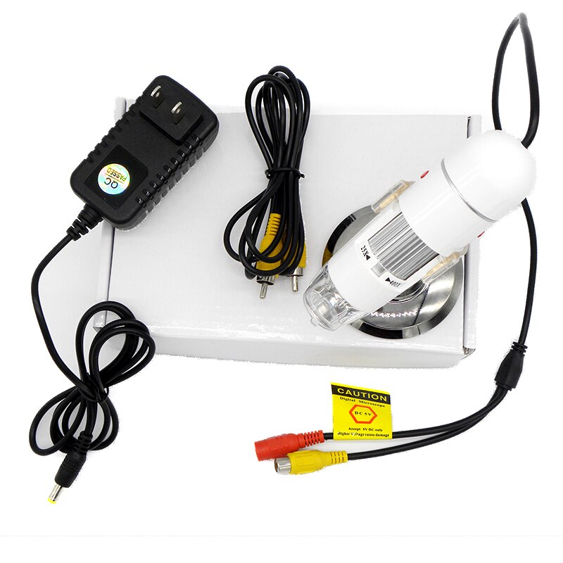 400X-1000X USB Microscope Coms Sensor TV/AV Interface Digital Microscope for Electronics With 8 LEDs Bracket