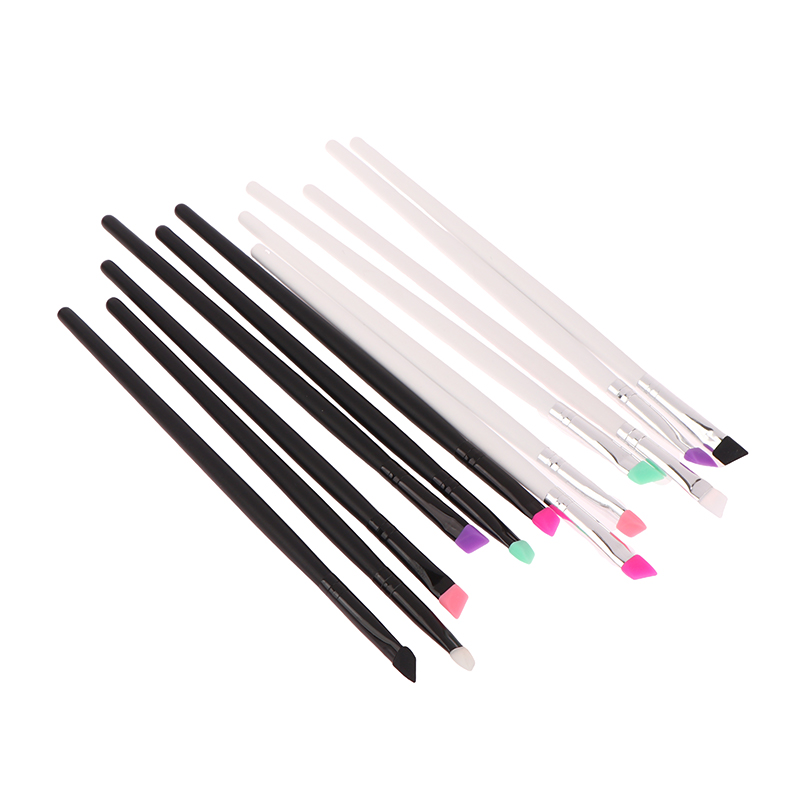 Pincel delineador de ojos, brocha de maquillaje de cabeza plana en ángulo, herramienta de separación de pestañas, extensión de pestañas, suministros, herramientas de elevación permanente
