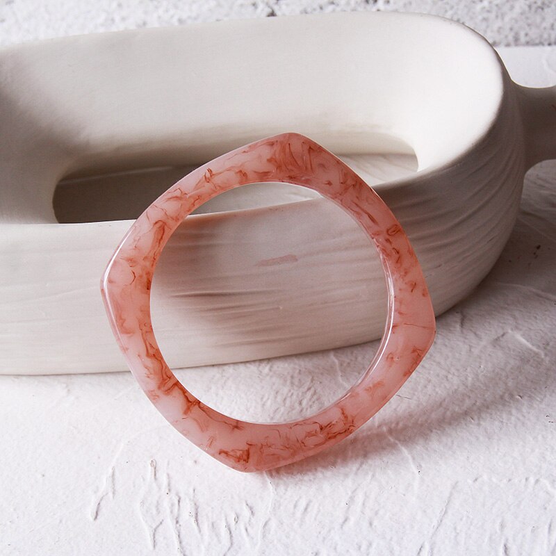Pulseira geométrica de resina feminina, pulseira colorida de acrílico quadrado, bracelete decorativo retrô para mulheres, joias: 3