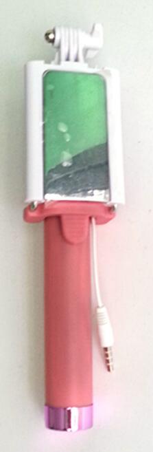 Para Iphone 6 5S samsung retrovisor Palo para selfies con espejo doblado De alambre De polo trípode/Palo Selfie De Pau De Palo Selfie Palo: ST04B Pink