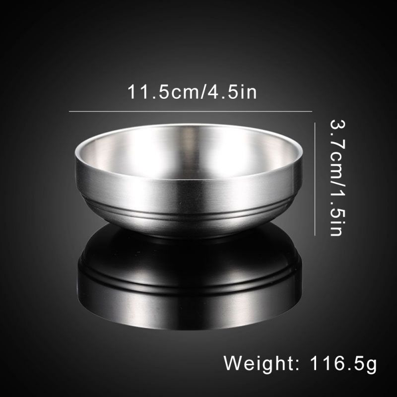 Double Layer Rice Bowls Stainless Steel Bowl Metal Ice Cream Soup Bowls Heat Insulated Mixing Bowl For Kitchen Flatware