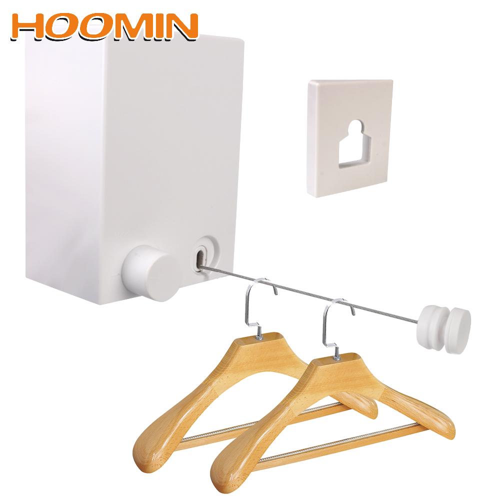HOOMIN Balcony Invisible Drying Lines Retractable Clothesline Washing Clothes Hanger Laundry Drying Line Wall-mounted 4M