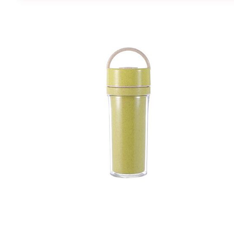Doppel Schicht Leicht Tasse Paare Tassen 1 PC Weizen Stroh Nette Studenten Tassen Tragbare Kaffee Heißer Getränke Vakuum Tasse: Gelb