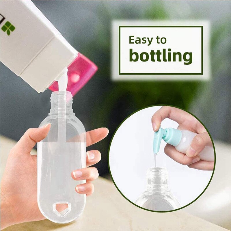 50Ml Refillable Bottles Travel Containers Empty Plastic Bottles with Hook Carabiner 30Pcs