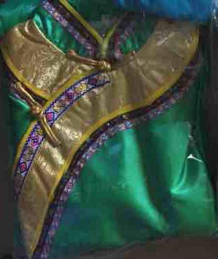 Chinese Traditional Dress Women Cheongsam with Headdress The Qing Dynasty Clothing Princess Costume Stage Costume 17: Green