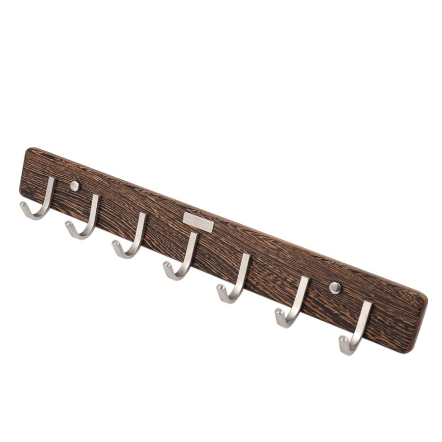 Wood Coat Robe Hook Stainless Steel Towel Clothes Hook Bathroom Door Holder Hook Washroom Hanger Hat Hanging Wood Wall Mounted: RH-WJ7109