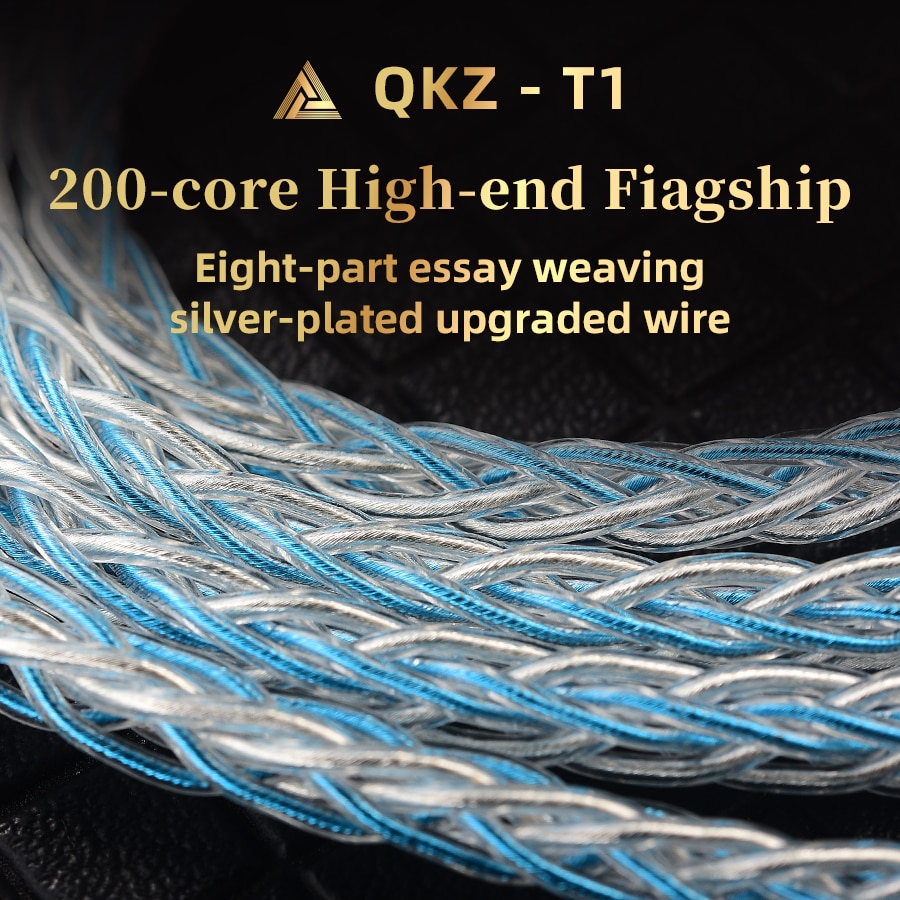 QKZ T1 8 Core TC Silver Plated Hifi Earphone Update Cable MMCX/2Pin Connector Use For QKZ ZXN ZXT ZXD ZX2 ZAX2 ZX1 ZX3