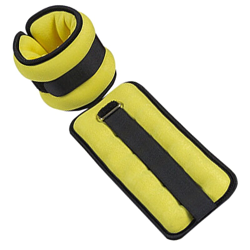0.5KG/1KG Adjustable Leg Ankle Wrist Sand Bag Weights Training Sandbag Wraps Strength Gym Running Fitness Equipment: Yellow 1kg
