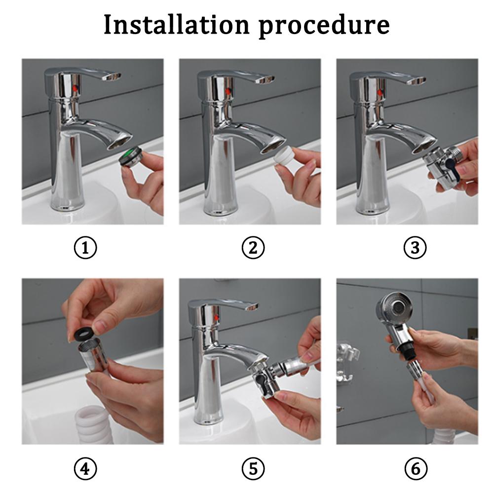 Faucet Shower Retractable Handheld Functional Rinse Sink Faucet Rinser With Universal Steering Head Faucet With External Shower