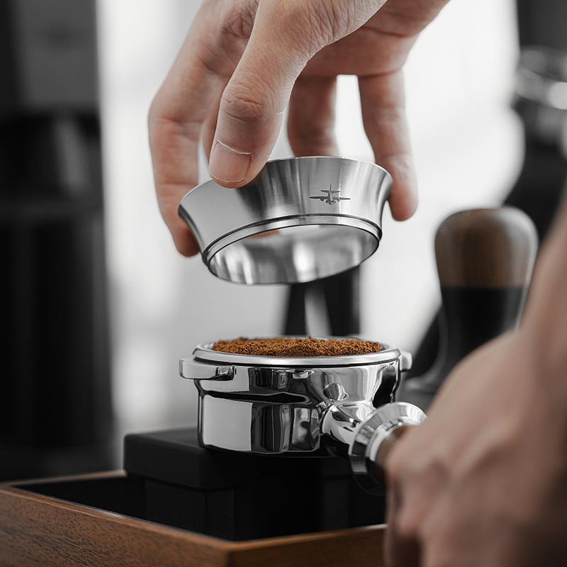 MHW-3BOMBER 51 mm & 58 mm Espresso-Dosiertrichter, Edelstahl, Kaffee-Dosierring, kompatibler Siebträger, Heim-Barista-Zubehör