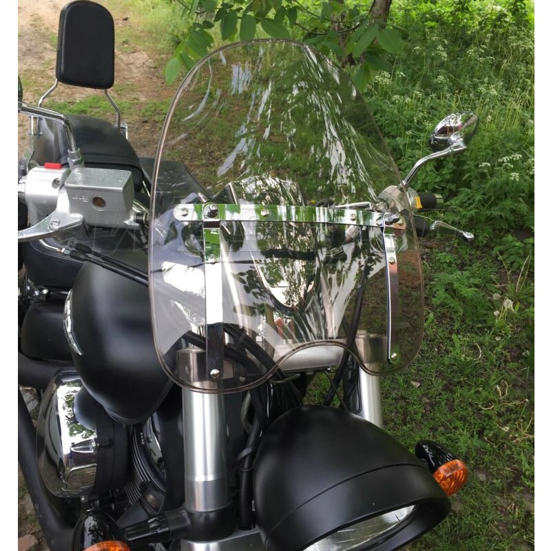 Windshield Windscreen For 2005 Yamaha Stryker 1300 XVS1300 Roadliner Stratoliner 1900 XV1900 7/8" 1" Handlebar Fixed Screen: 18in 25-28mm Smoke