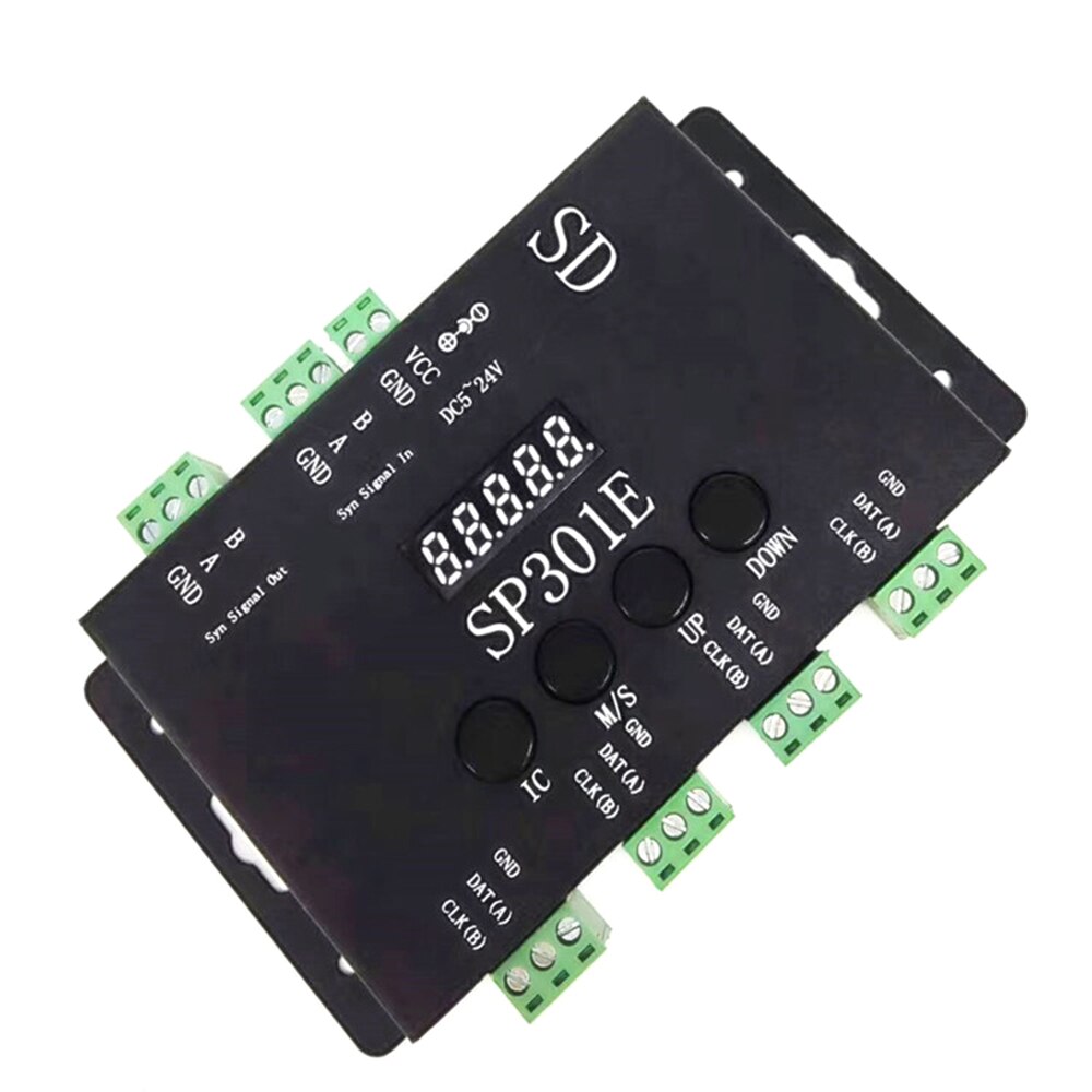 VIPMOON-tarjeta SD programable SP301E, controlador de salida de 4 vías, DC5V-24V, direccionable, ws2811, ws2812