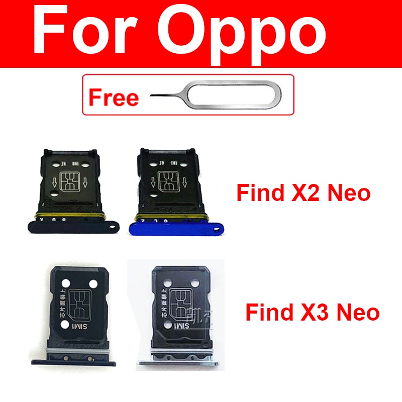SIM Card Tray For OPPO Find X2 Neo X3 Neo Sim Card Slot Holder Micro SD Card Reader Adapter Replacement Parts