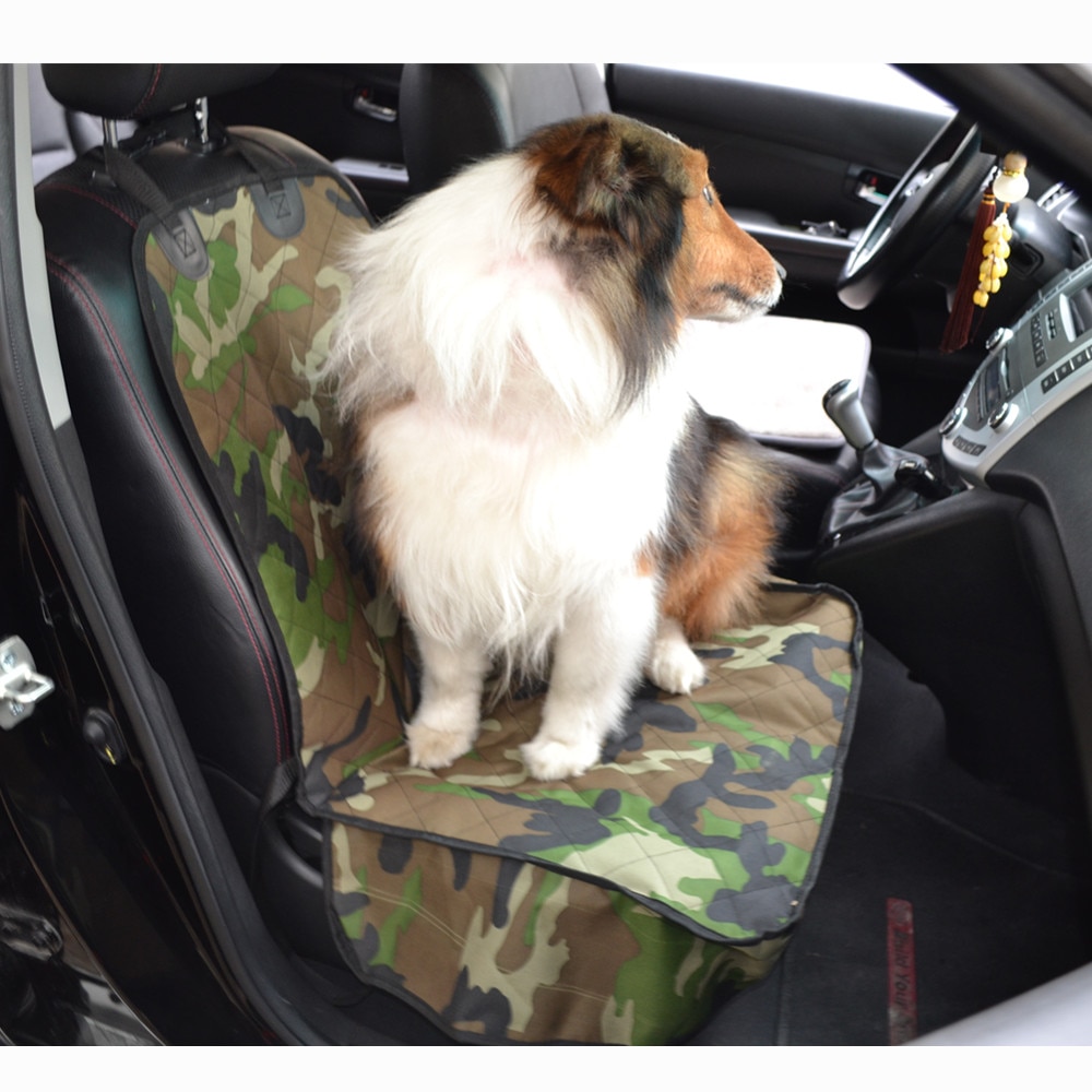 Gewatteerde legergroen camouflage antislip Hond Auto Stoelhoes Voorstoel Mat Deken Protector Pet Accessoires