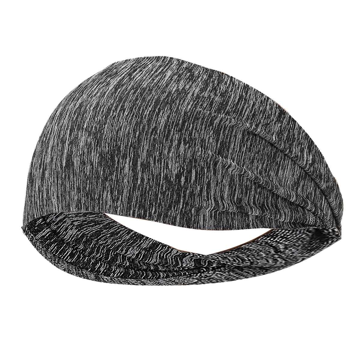 Mode Unisex Effen Kleur Hoofdband Haar Elastiekjes Voor Mannen Vrouwen Stretch Outdoor Fitness Hoofd Bands Haarband Voor Sport: Grey