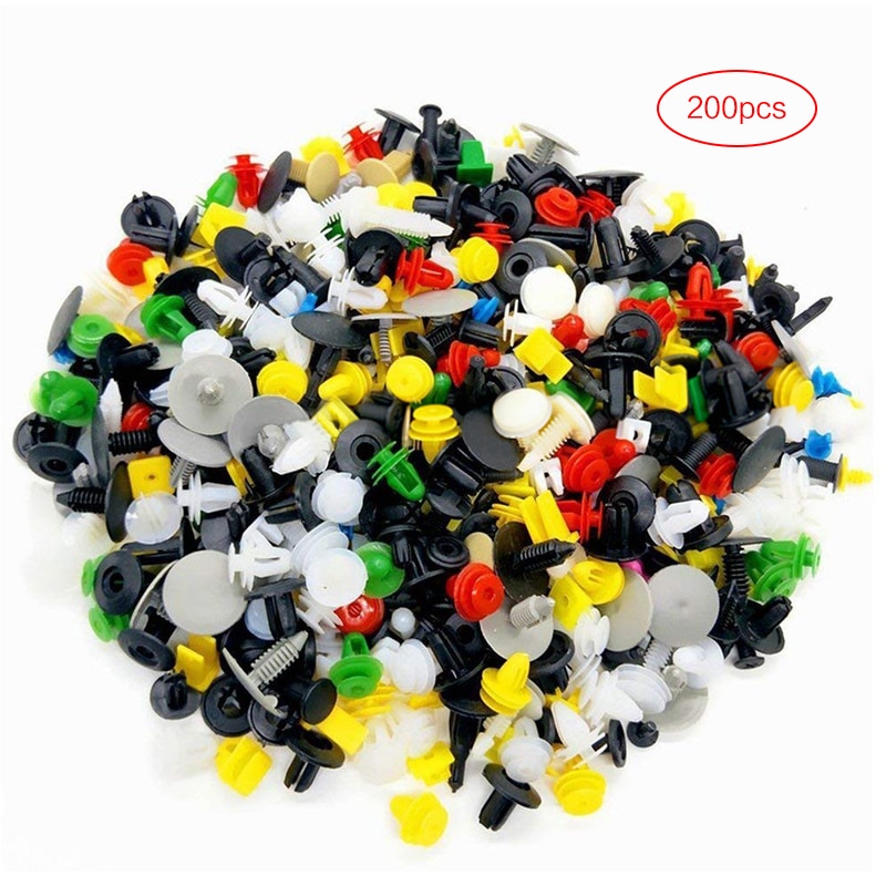 200Pcs Universal Gemengde Auto Fastener Auto Bumper Clips Retainer Auto Bevestiging Rivet Deur Panel Fender Liner