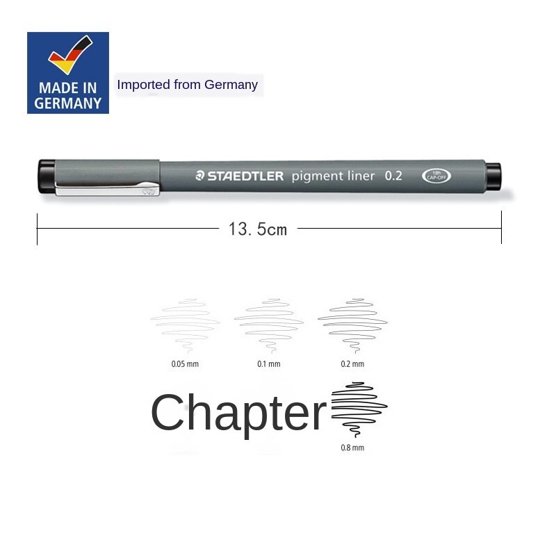 Staedtler Black Fineliner Drawing Pens - 0.05-2.0mm Office & School