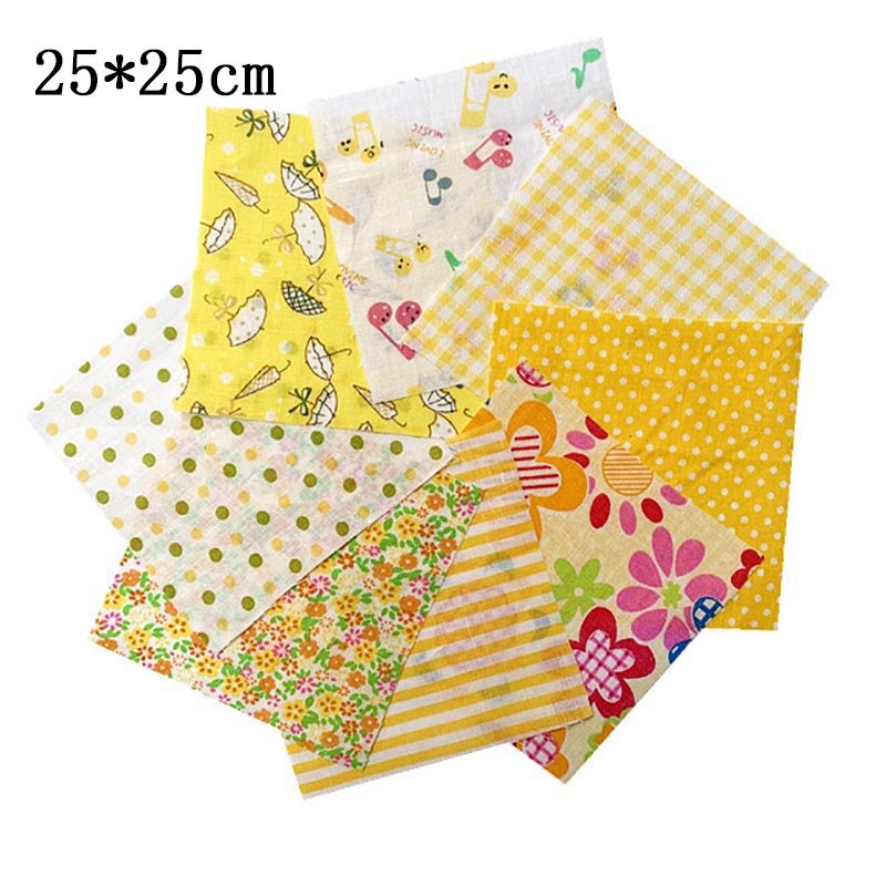 25*25Cm Katoen Stof Gedrukt Doek Naaien Quilten Stoffen Patchwork Handwerken Print Thuis Leveringen Diy Handgemaakte Accessoires: yellow star