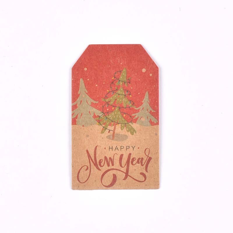 50 sztuk zawieszka z papieru pakowego na pudełko cukierków dekoracja na choinkę malowane zawieszki tagi prezenty etykiety DIY Handmade Party Decor c3010: 10