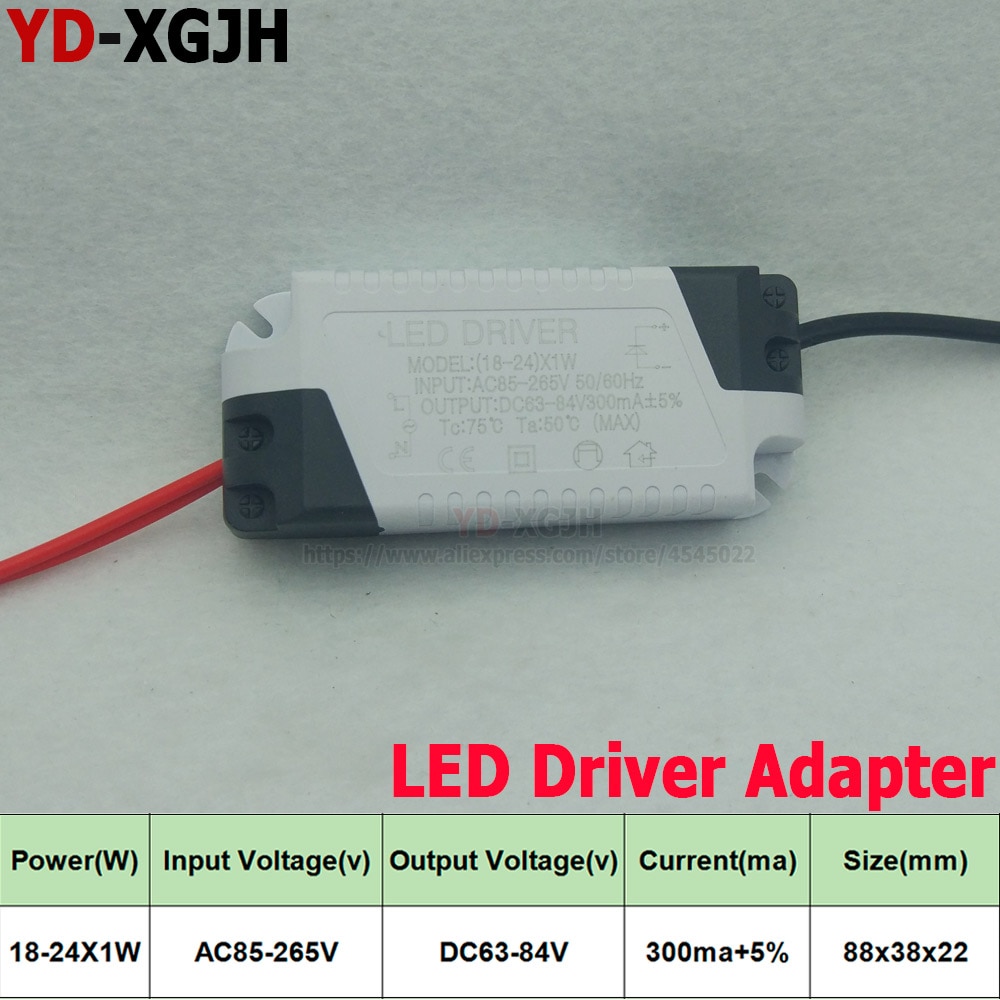 2PCS 220V LED Constant Current Driver 4-7 8-12 12-18 18-24 25-36X1W Power Supply Output 300mA 240mA External For LED Downlight