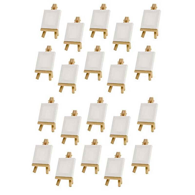 20 impostato mini Schermo cavalletto con tela 8X8cm tabella di nozze numeri pittura passatempo pittura mestiere fai da te: Default Title