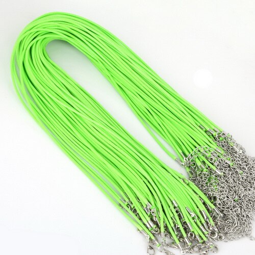 10 sztuk/partia 2MM średnica woskowany przewód nylonowy skórzany regulowany pleciona lina naszyjnik i bransoletki Charms ustalenia karabińczyk...: Grass Green
