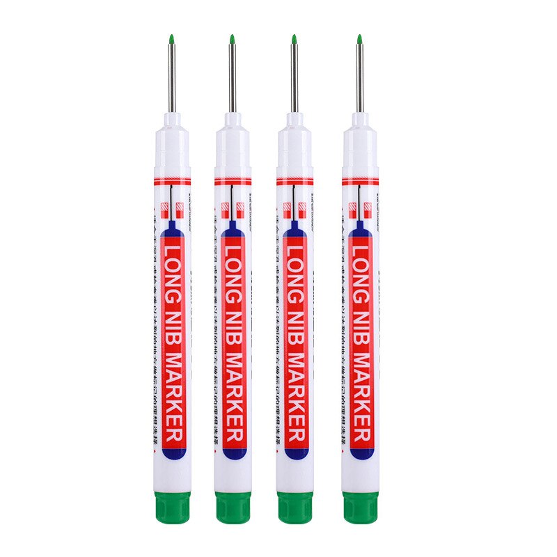 Stylo marqueur à pointe longue de 20mm, 4 pièces, pour peinture à l&#39;huile, Permanent, étanche, noir, blanc, vert, bleu, encre, pour rénovation industrielle, menuiserie: 4pcs green