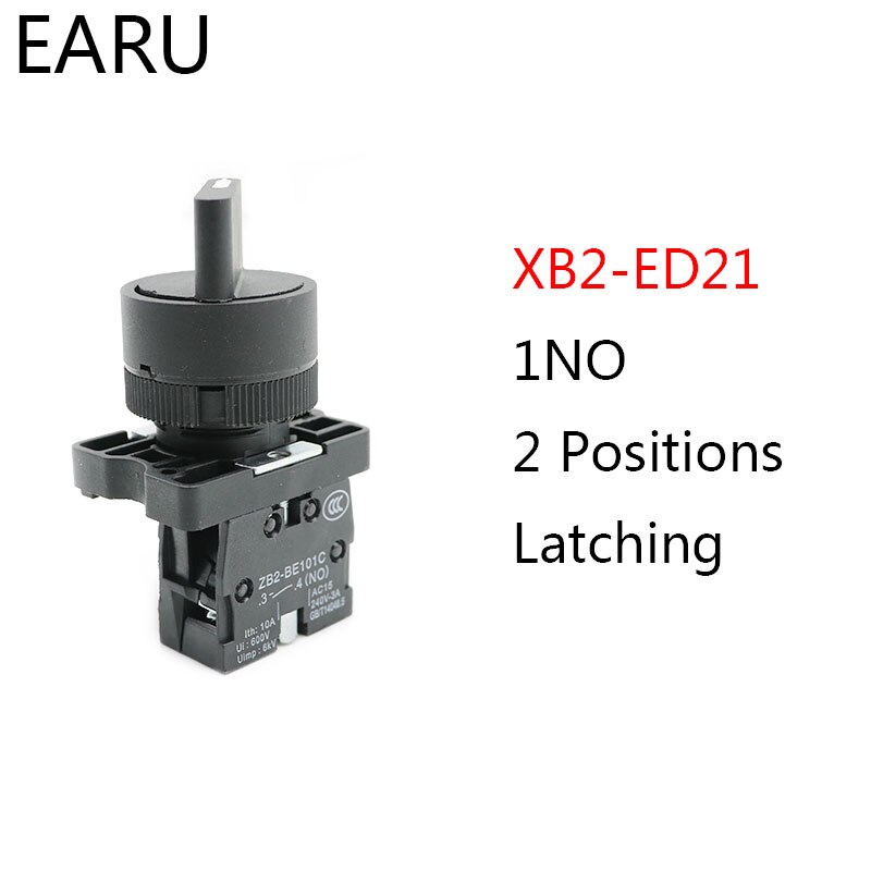 XB2-ED21 XB2-ED25 XB2-ED33 XB2-ED53 2/3 Positie 1NO/1NC 1NO/2NO Vergrendeling Self-Lock Kortstondige Selector Rotary Push knop Schakelaar: ED21
