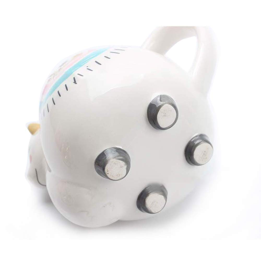 Alpaca Mug Ceramic Llama Tea Mug, 3D Animal Coffee Mug Hand Painted Rainbow Art Travel Mug for Birthday Christmas