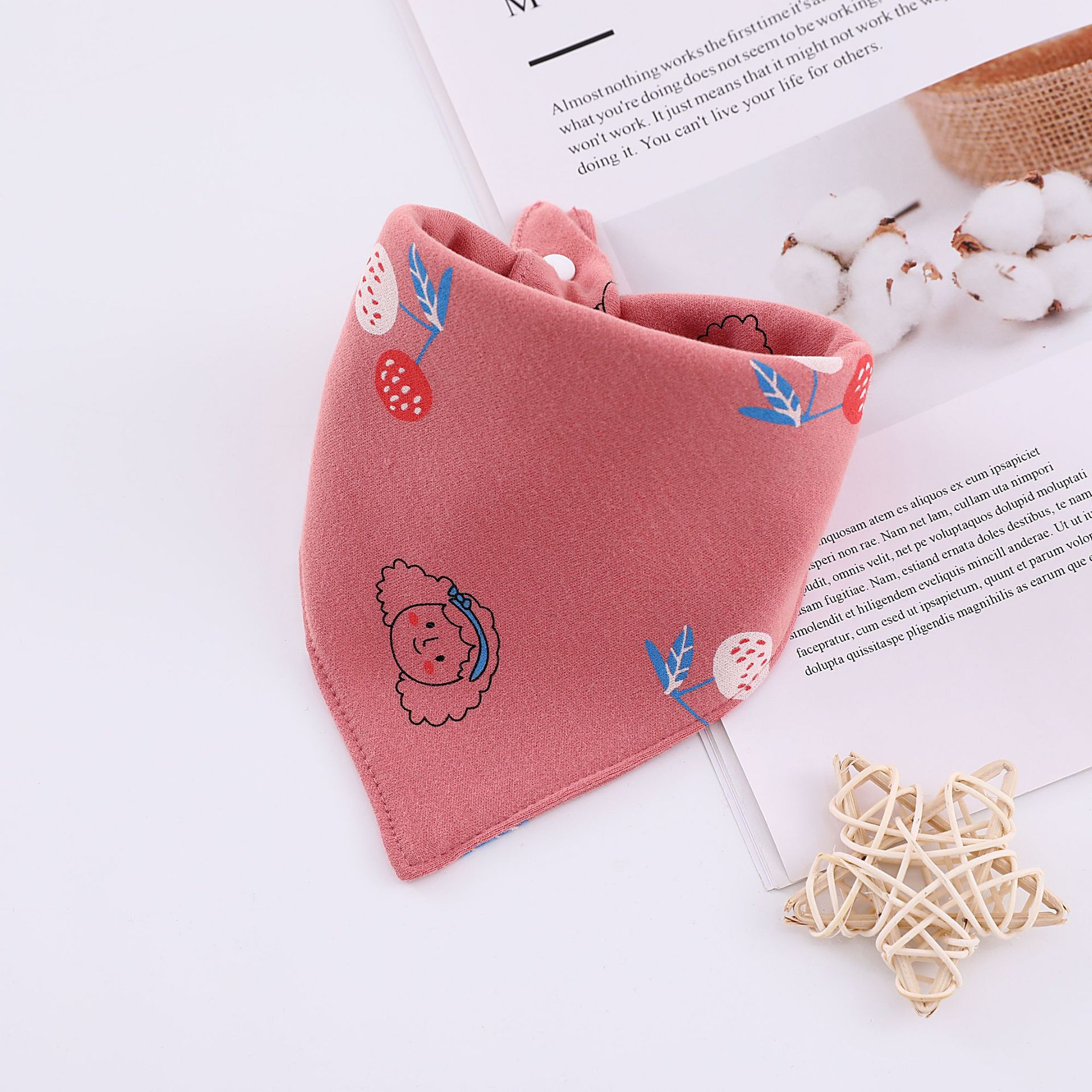 Baby Bibs Triangle Double Cotton Bibs Cartoon Print Saliva Towel Baby Boys Girls Feeding Apron Cotton Bandana Bibs: 5
