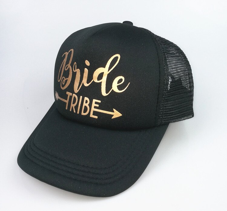 C &amp; Fung SQUAD novia del equipo sombreros basebal gorras para el banquete de Boda del brillo del oro rosa malla sombreros de verano estilo: tribe arrow black 2