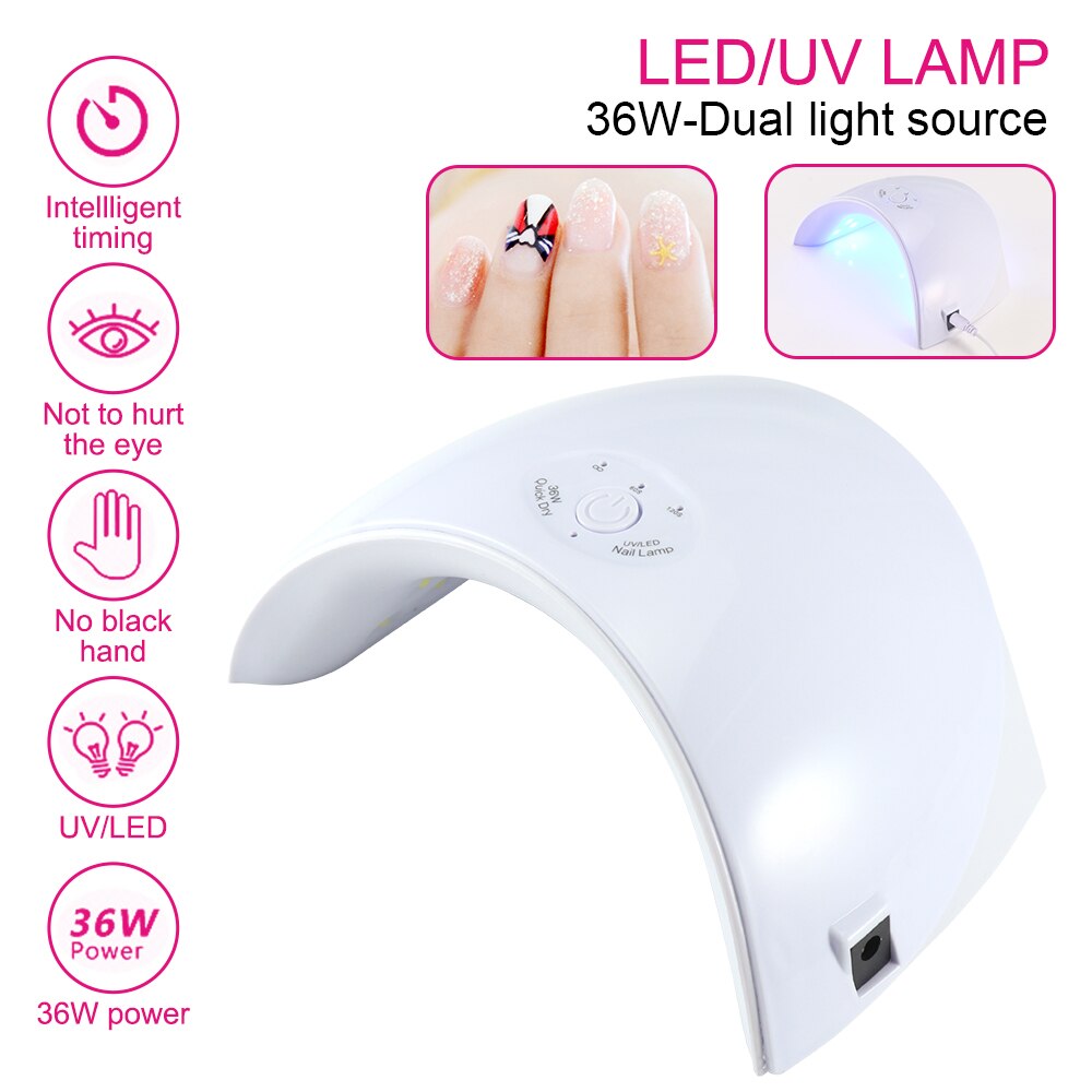 36 W Professionele LED Nagel Lamp UV Nagellak Droger Lamp Gel Acryl Curing Light Spa USB Oplaadbare Nail