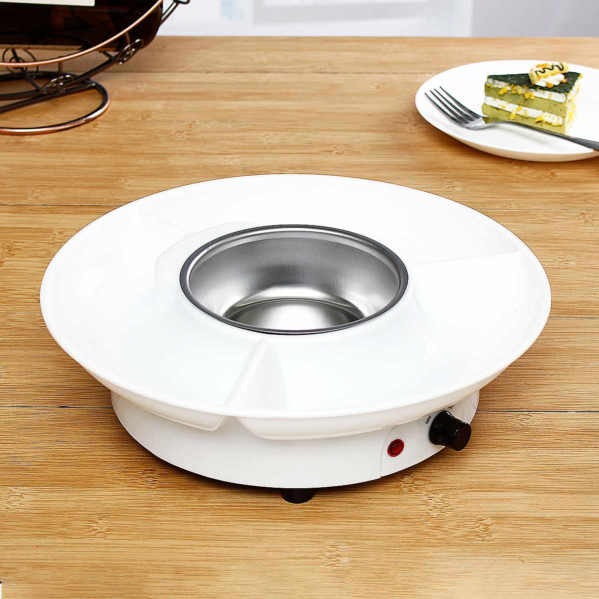 Chokolade fondue sæt 230v elektronisk chokolade smeltedigel dyppegryde slik maker dessert ost springvand kedel abs+rustfri
