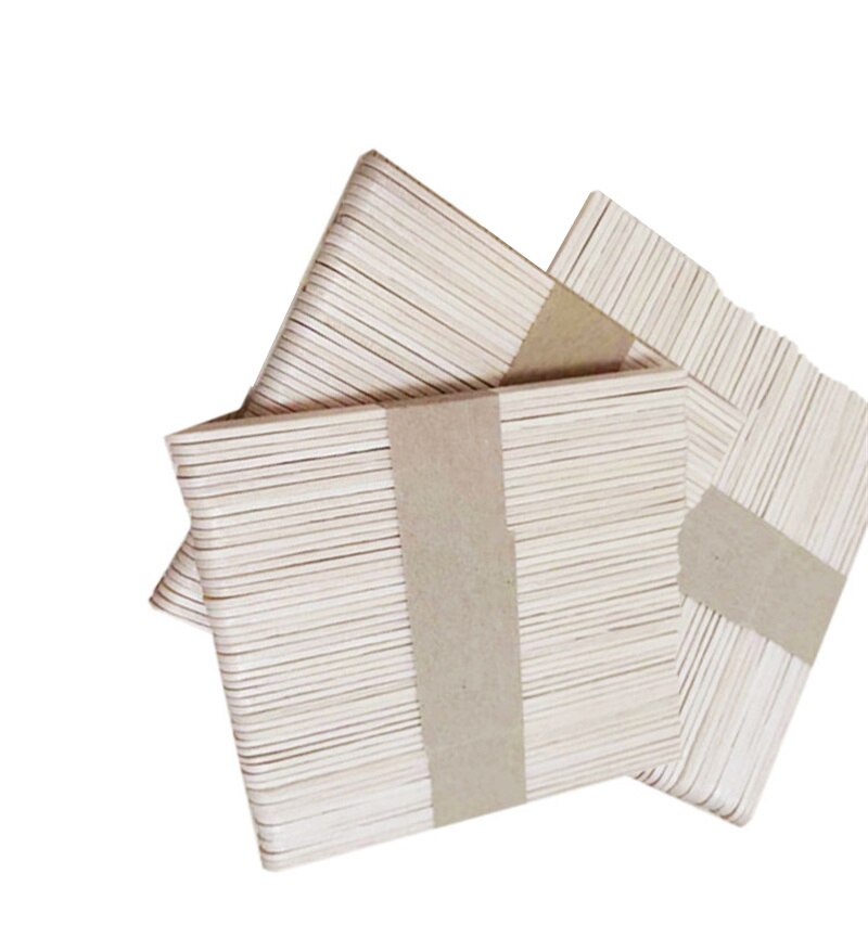 200Pcs/Set Popsicle Sticks Natural Wooden Pop Popsicle Sticks 12.5CM 11.4CM Length Wood Craft Ice Cream Stick Popsicl Accesorios: 150 Pieces / 9.3cm-3.6inch