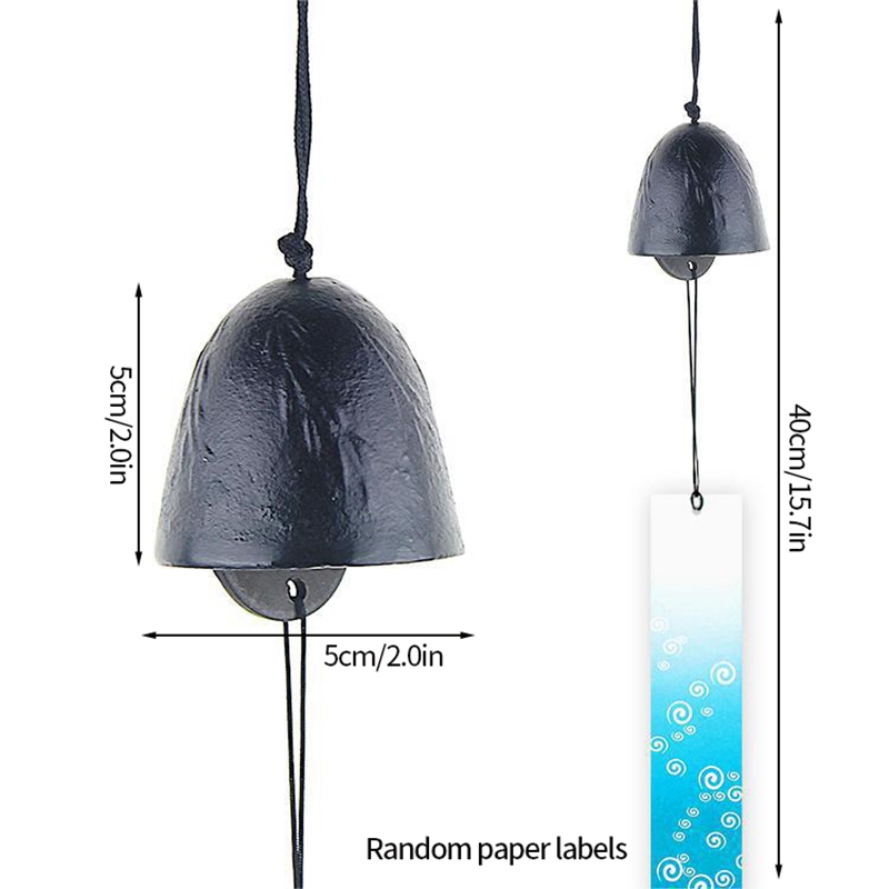1pcs Japanese Cast Iron Wind Chimes Wind Bell Iron Hanging Wind Chimes Home Garden Outdoor Bell Room Decoration: army green