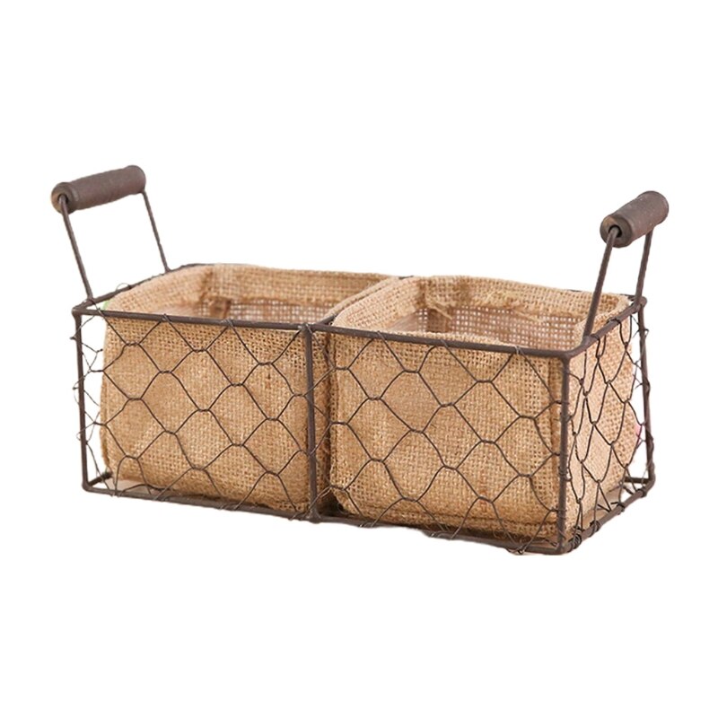 Country Style Hanging Flower Arrangement Pot Small Green Plant Basket: C