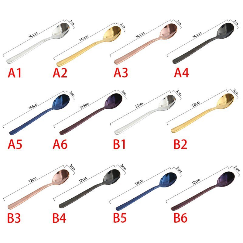 Tea Spoons 304 Stainless Steel Tableware Cutlery Unique Gold Small Dessert Spoon Silver Mini Coffee Scoop Ice Cream Spoon 1