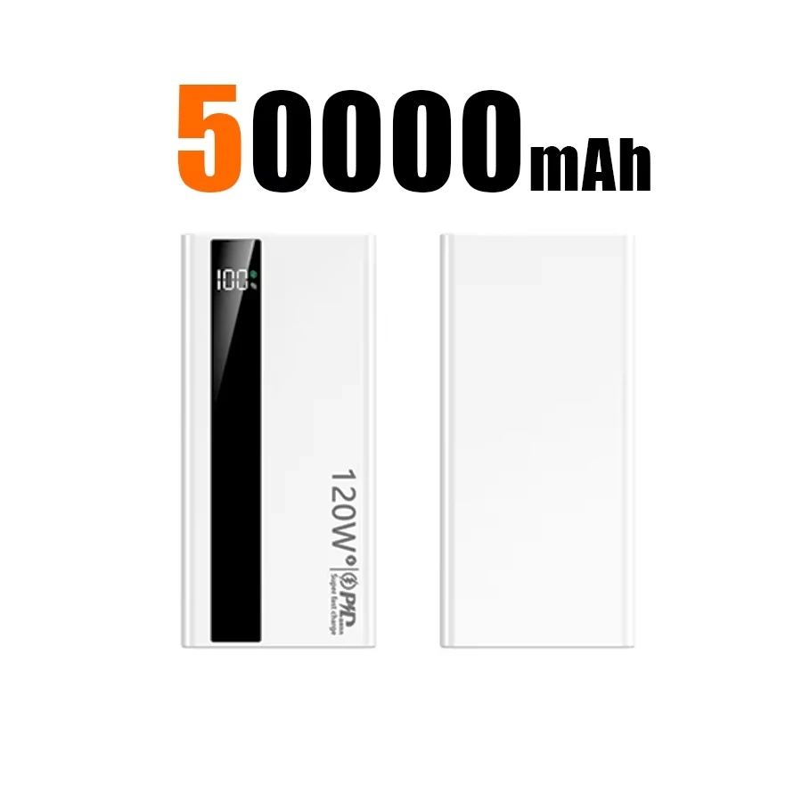 500000 mAh PowerBank mit hoher Kapazität, 120 W, superschnelles Aufladen, tragbare externe Batterie-Powerbank für iPhone Huawei: Rot