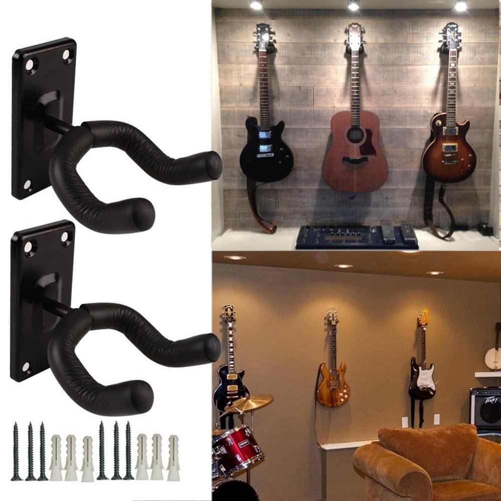 Zwarte Gitaar Hanger Hook Holder Wall Mount Stand Grandado